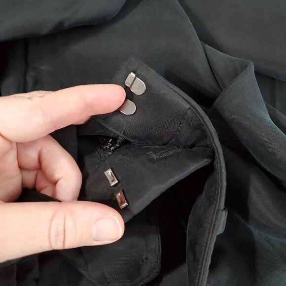 J. Crew NWT Drapey Cupro Blend Trouser Size 10 Black Satin BI237 Wide Leg Flat - Picture 9 of 13